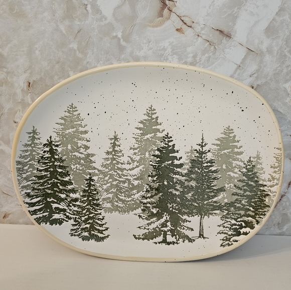 **Eli + Ana Evergreen Forest 12" Ceramic Platter - Picture 4 of 8